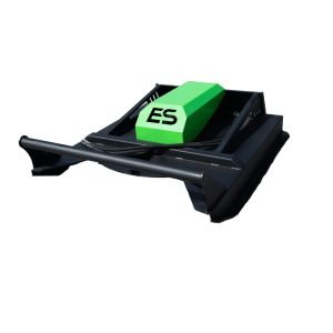 A black ES 60" Standard Brush Cutter (up to 60HP) with a green-labeled cover and wide, flat front blade, shown on a white background.